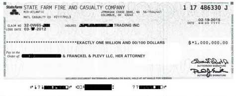 $1M settlement check
