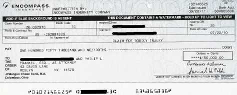 Encompass insurance settlement check