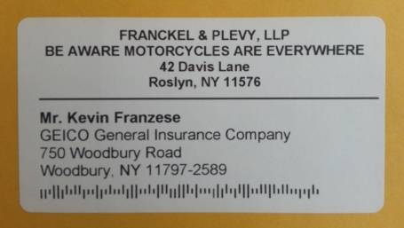 motorcycle awareness mailing label