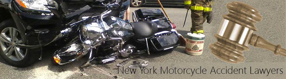 Harley Davidson motorcycle hit by a car making a left turn was client of New York Motorcycle Accident Lawyers 1-800-HURT-911® - NYMotorcycleAttorneys.com header image