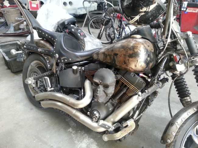 collision damage totaled custom motorcycle