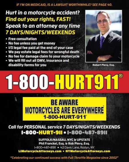 New York motorcycle accident lawyer magazine ad