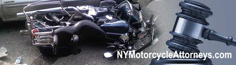 Harley Davidson motorcycle hit by a car was client of New York Motorcycle Accident Lawyers 1-800-HURT-911® - NYMotorcycleAttorneys.com header image